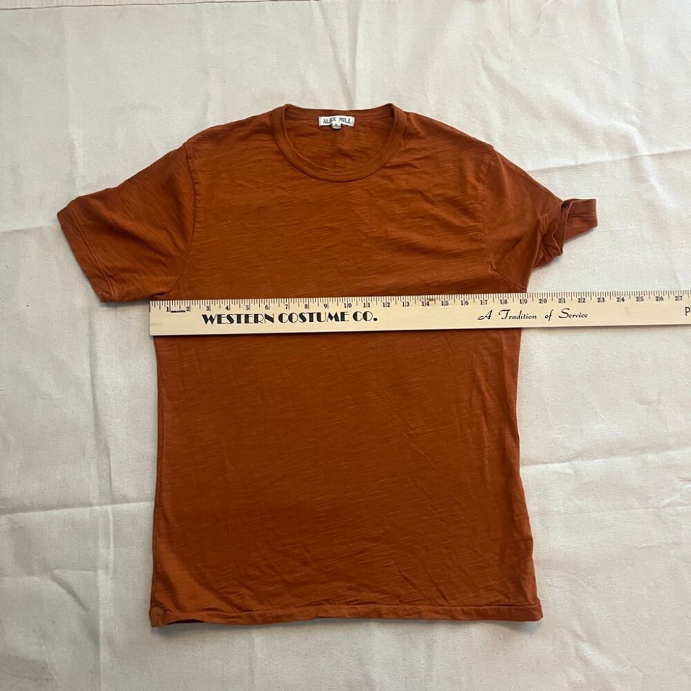 Alex Mill | The Standard T-Shirt In Slub Cotton - Burnt Orange / Sz S - Picture 9 of 11